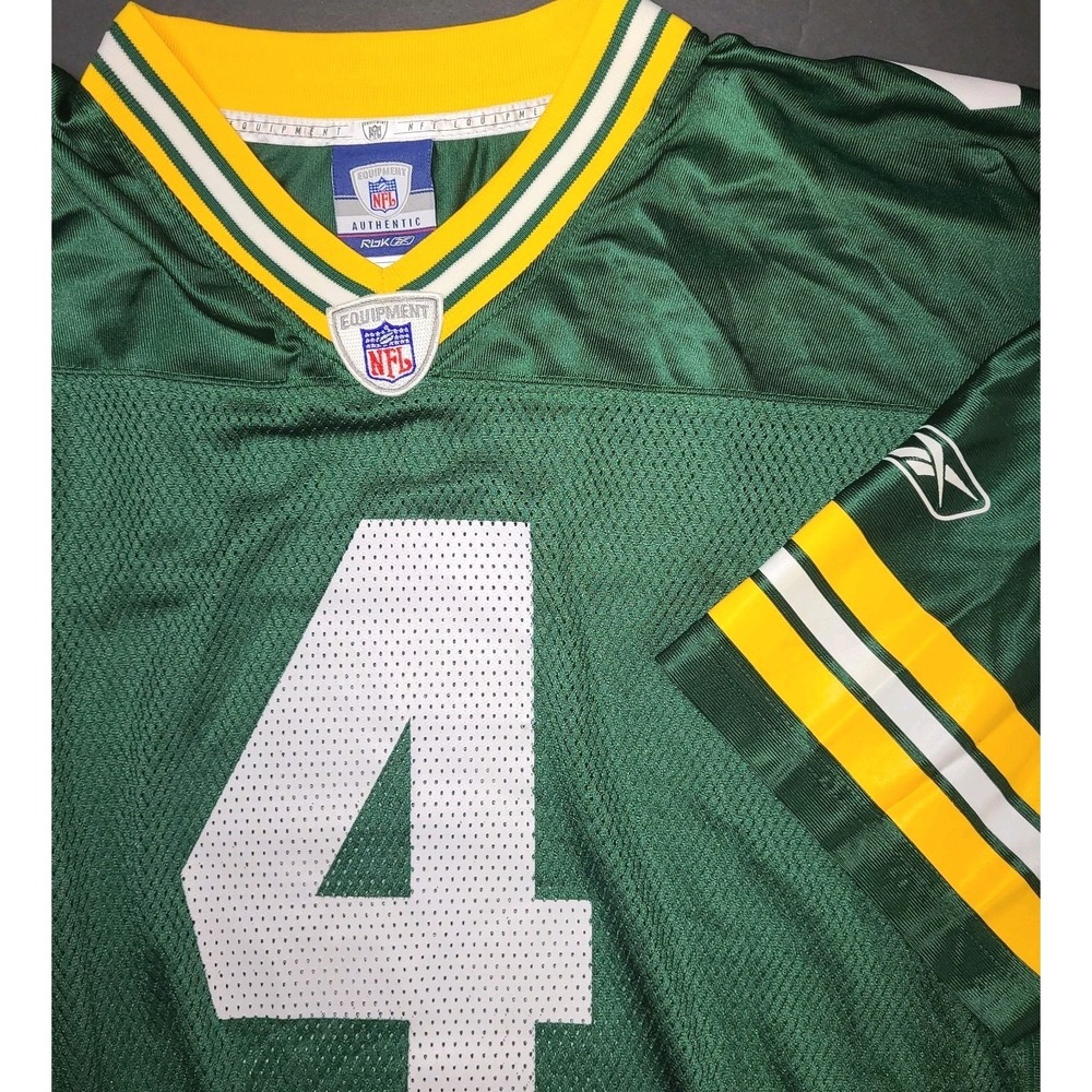 Green Bay Packers Brett Favre #4 Jersey Mens Large Reebok NFL Green EUC